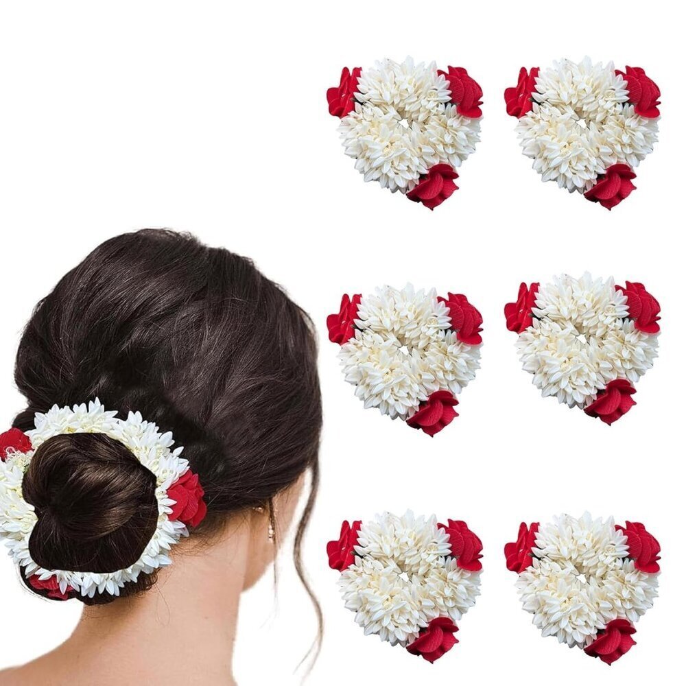 Artificial Flower Hair Accessories 6pc Scented Scrunchies Bridal Gifts
